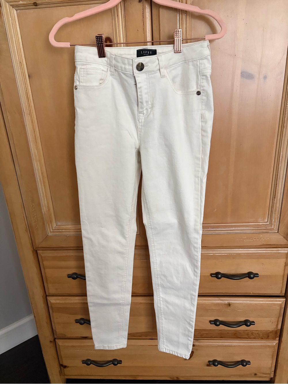 🤍 Lipsy London Ivory Skinny Jeans — US Size 6